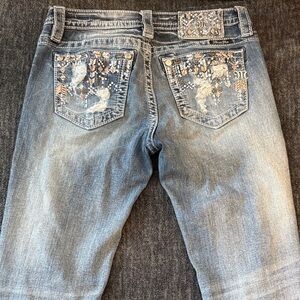 Miss Me Light Blue Straight Jeans with Embroidery